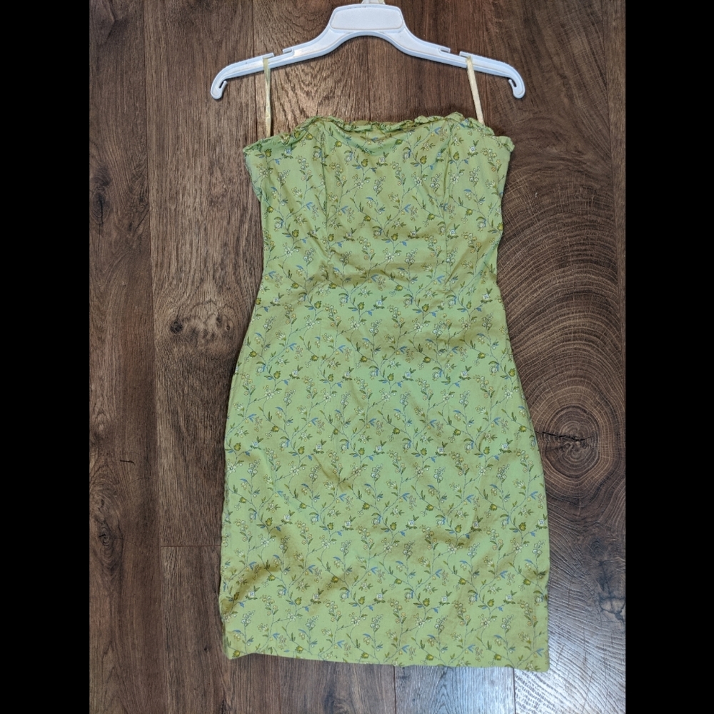 Express Brand Green Floral Printed Dress